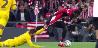 VIDEO/ Moment epik, sulmuesi i Ath Bilbaos merr ‘zvarrë’ Gerard Piquen