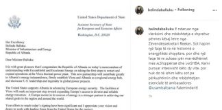 Marrëveshja për TEC-in e Vlorës, Zëvendëssekretari i Shtetit Philip Reeker letër Ballukut, ministrja: Hapim një faqe të re në historinë e energjetikës shqiptare