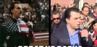 “Borat vs Basha”, plas gallata në rrjet me kreun e PD (Video)