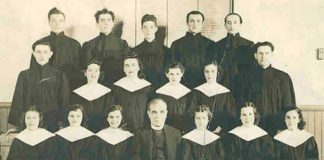 Foto e rrallë e Fan Nolit me korin kishtar shqiptar në Boston në 1935