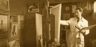 Skica mbresëlënëse e vitit 1922 të Vangjush Mio “Rrugë në Venecia”