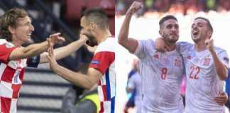 Kroaci – Spanjë, formacionet zyrtare