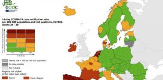 Publikohet harta e re e koronavirusit në Evropë