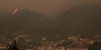 Një zjarr jashtë kontrolli shumë pranë qytetit Istiea