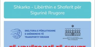 “Të udhëtojmë të sigurt” / Del online në faqen zyrtare të DPSHTRR Libërthi i Shoferit për Sigurinë Rrugore