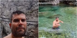 Video/ Pedagogu Ermal Hasimja sfidon temperaturat, lahet në Gropat e Selcës në Kelmend