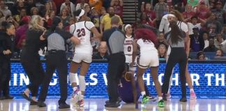 VIDEO/ Përleshje masive në basketbollin e femrave të NCAA: gjashtë të përjashtuara!