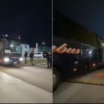 FOTOLAJM/ Kombëtarja mbërrin në stadiumin e Leskovacit