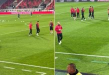 Atmosferë e vakët në ‘Duboçica’, futbollistët e Kombëtares prekin fushën e stadiumit