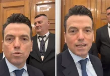 Agron Shehaj kërkon të futet në mbledhjen e Këshillit të Mandateve, pengohet nga Garda