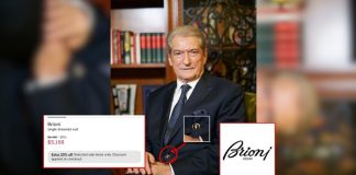 FOTO LAJM: Sali Berisha me kostum Brioni mbi 5 mijë dollarë, uron shqiptarët për Ditën e Pavarësisë
