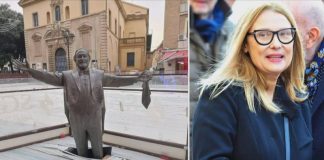 Pavaroti ‘i ngrirë’ në mes të sheshit, e veja shpërthen, kryebashkiaku kërkon falje