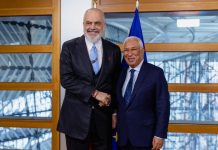 Kryeministri Rama në Bruksel, takon Presidentin e Këshillit të Europës Antonio Costa