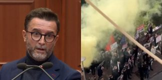 “Protesta e frikshme e Gones” – Braçe tallet me partinë “Mundësia” e Shehajn: 90 vetë 2 gërneta dhe pema