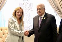 Meloni priti në takim presidentin palestinez Mahmoud Abbas