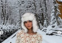 FOTOLAJM/ Moderatorja shqiptare sfidon të ftohtin, shfaqet me veshje minimaliste në mes të borës