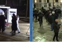 Bidonë me ujë dhe çadra drejt policisë, protestuesit sulmojnë efektivët. Tentojnë të futen brenda Kuvendit