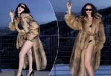 Festa e pazakontë e këngëtares së njohur: shfaqet vetëm me bikini dhe pallto luksoze mes temperaturave të ulëta