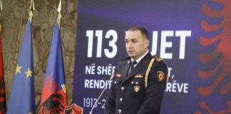 MESAZH URIMI I DREJTORIT TË PËRGJITHSHËM TË POLICISË SË SHTETIT ILIR PRODA, PËR 113-VJETORIN E KRIJIMIT TË POLICISË SË SHTETIT
