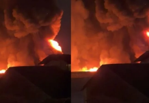 Digjen disa magazina në tregun e rrobave të përdorura në Tiranë, zjarri vijon aktiv. Në rrezik disa biznese përreth