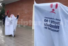 ‘Fantazmat’ shfaqen në selinë e PD-së para protestës së Berishës: Rama ik! (VIDEO)