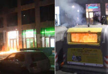 Marshohet drejt drejtorisë së Policisë së Shtetit/ Militantët e PD hedhin molotovë në koshat e mbeturinave dhe në derën e një biznes