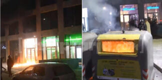 Marshohet drejt drejtorisë së Policisë së Shtetit/ Militantët e PD hedhin molotovë në koshat e mbeturinave dhe në derën e një biznes