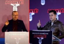 “Duhet të largohet Rilindja” – Protesta e PD-së: Çfarë thanë në fjalën e tyre Ilir Alimehmeti dhe Aulon Kalaja?