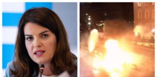 Molotovë në protestën e opozitës, reagon Ministja e Brendshme Albana Koçiu