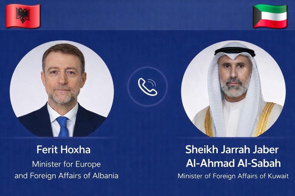 Sulmet nga Irani   Ministri Hoxha telefonatë me Ministrin e Jashtëm të Kuwaitit  Mirënjohje për kujdesin ndaj shqiptarëve në Kuwajt