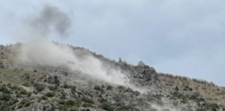 Shkëmbinjtë që kërcënonin rrugën në Torovicë/ Forcat xheniere në Lezhë realizojnë shpërthimin e kontrolluar