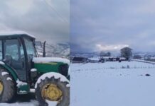Pranverë me dëborë/ Zbardhen zonat malore të Kukësit, nuk shkaktohen probleme në qarkullim