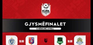 Kupa e Shqipërisë: Luhen më 8 prill ndeshjet e para gjysmëfinale