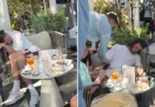 Ylli i futboollit anglez kapet “mat” i dehur duke fjetur në lokal, imazhet virale