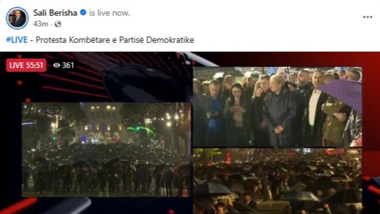 Jo vetëm në shesh  militantët e braktisin Berishën edhe online  Vetëm 360 ndjekës live në Facebook