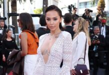 Fotot/ Modelja shqiptare Ana Kabashi merr vëmendjen në tapetin e kuq në Festivalin e Kanës, me fustanin e brandit Chritsina Crawford