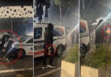 Video/ Skandali i militantit të Berishës, hedh bombën molotov në mes të turmës së protestuesve e policëve! Përdor makinën e Syrit si mburojë