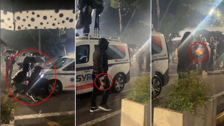 video-skandali-i-militantit-te-berishes-hedh-bomben-molotov-ne-mes-te-turmes-se-protestuesve-e-policeve-perdor-makinen-e-syrit-si-mburoje