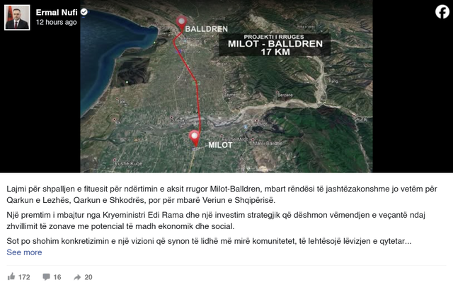 Ministri Nufi përshëndet avancimin e projektit Milot Balldre  Do të sjellë më shumë biznes dhe investime  një tjetër hap drejt një Shqipërie më konkurruese