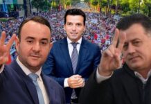 “Përzini klevisballinjtë dhe flamurzinjtë nga protesta”, protestuesit: Berisha në burg! Mos fusni hundët