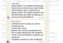 SMS-të në WhatsApp e grupit të PD për “heqjen” e non grata-s së Berishës, Arjan Ndoji thumbon Bardhin e Gjekmarkajn: I urojmë të mos nguten në jetë