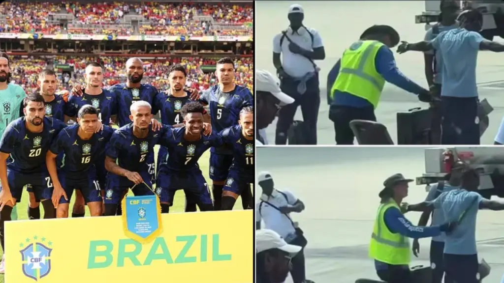 Skandal apo paranoje  SHBA  bllokon  Brazilin në aeroport  Vinicius me shokë kontrollohen si të ishin të dyshuar  i heqin edhe kepucët