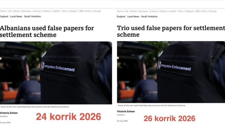 Ambasada shqiptare në Londër  detyron  BBC në të korrigjojë titullin denigrues ndaj shqiptarëve