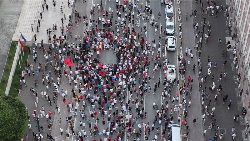 Balla publikon foton nga protesta  Qytetarët u distancuan nga dhuna e talebanëve të maskuar si flamingo