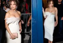 Jennifer Lopez rrëmben gjithë vëmendjen në Paris, shkëlqen me dekoltenë dhe diamantet marramendëse