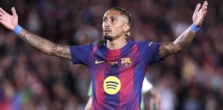 Raphinha, emërohet kapiten i ri i FC Barcelonës