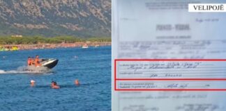 3 të rinjtë bënë manovra të rrezikshme sipër kokave të pushuesëve me jet-ski pa jelekë shpëtimi, Policia firmos gjobën për drejtuesin e mjetit