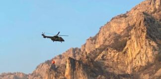 Situata e zjarreve, 5 vatra ende aktive/ Operacione intensive në Krujë, ndërhyrje me 4 helikopterë