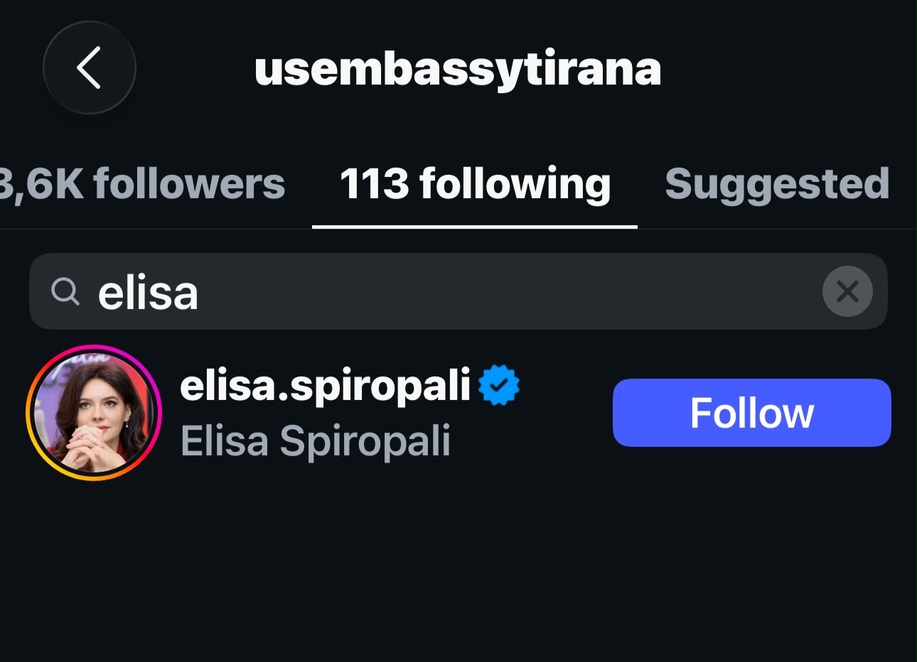 Elisa Spiropali  politikania e vetme shqiptare që ndiqet në Instagram nga Ambasada e SHBA  Rastësi apo mesazh 