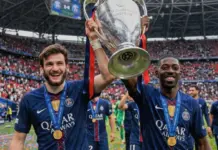 PSG zgjedh dyshen për “Topin e Artë”? Dembélé dhe Kvaratskhelia në qendër të fushatës